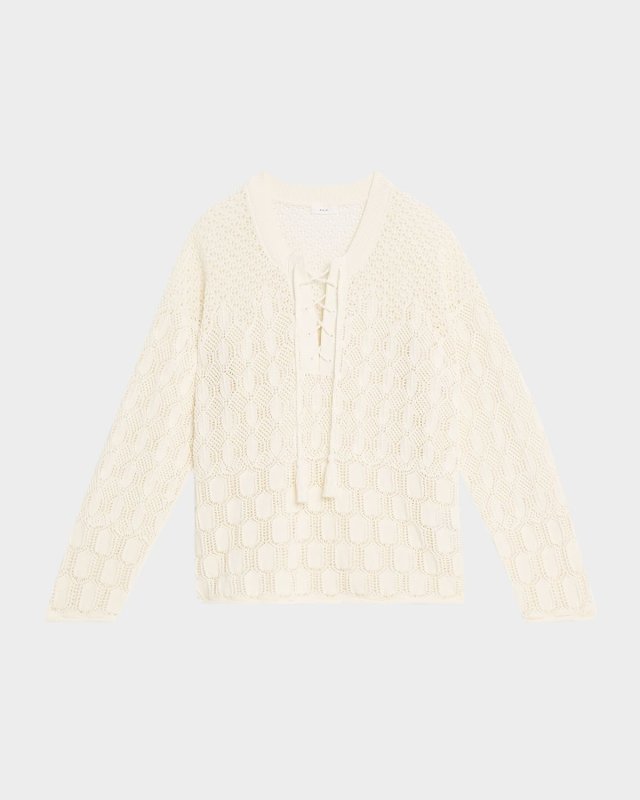Keri Crochet Lace-Up Sweat